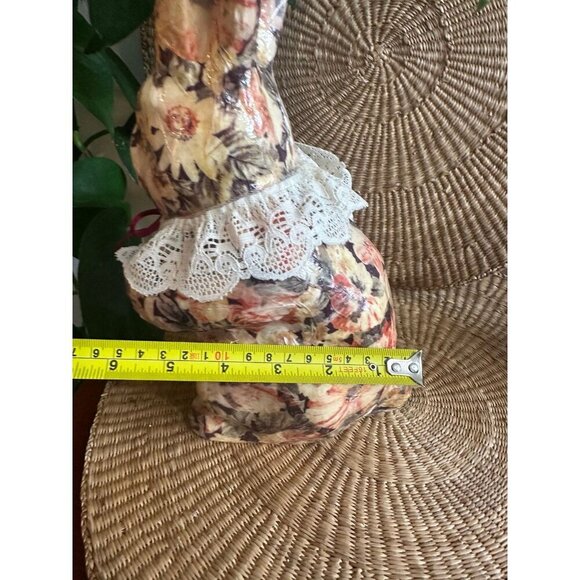 Vintage papier-mâché floral Easter bunny,  coin Bank - Picture 12 of 12
